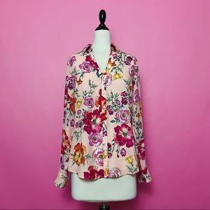 NWT Express Portofino Floral Button-down Shirt